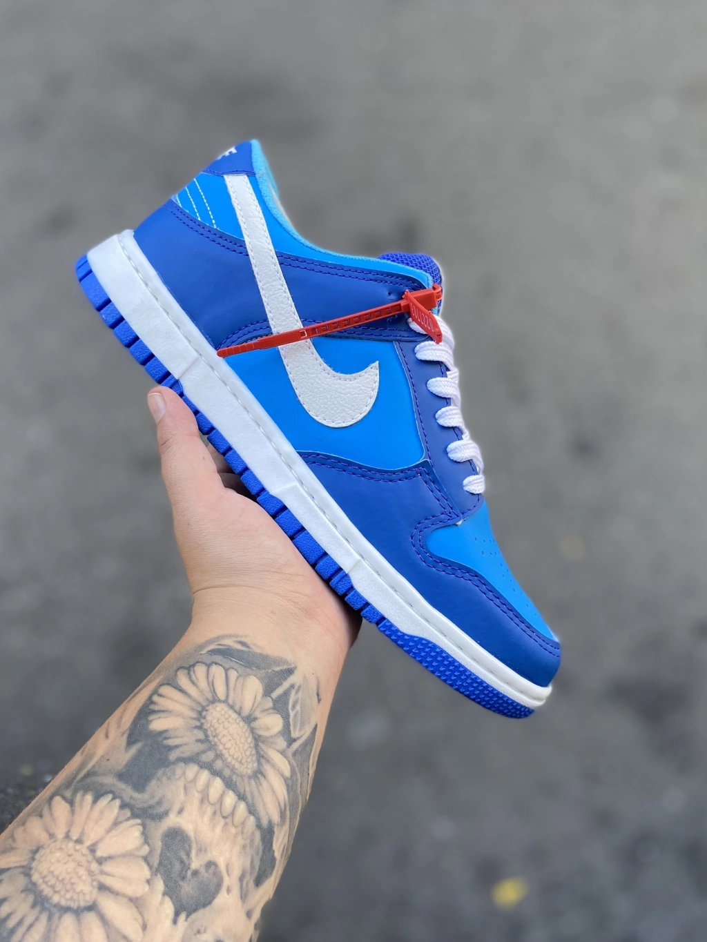 Tenis Nike SB Dunk Low Azul e Branco Gripho Shoes